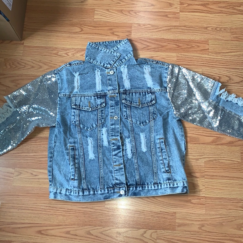 Silver Sequin Jacket - image 1